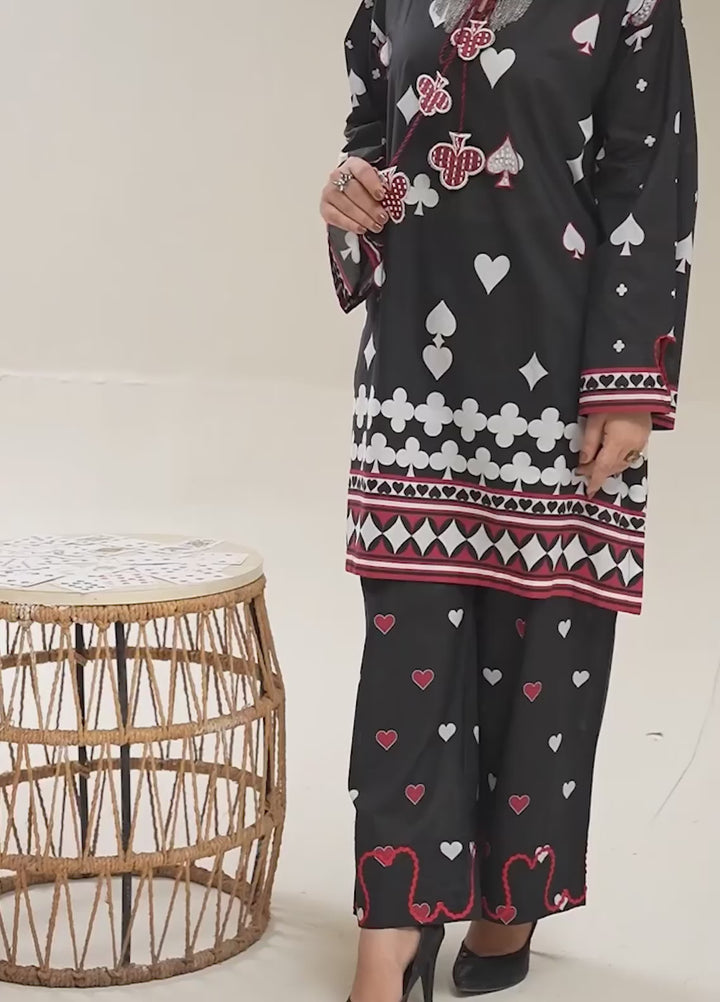 Riley Women RTW Embroidered Lawn 2 Piece Suit RL26RL Queen of Hearts - Casual Collection