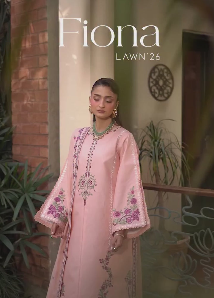 Fiona by Mahnur Unstitched Embroidered Lawn 3 Piece Suit MN26UFL F-01 - Summer Collection