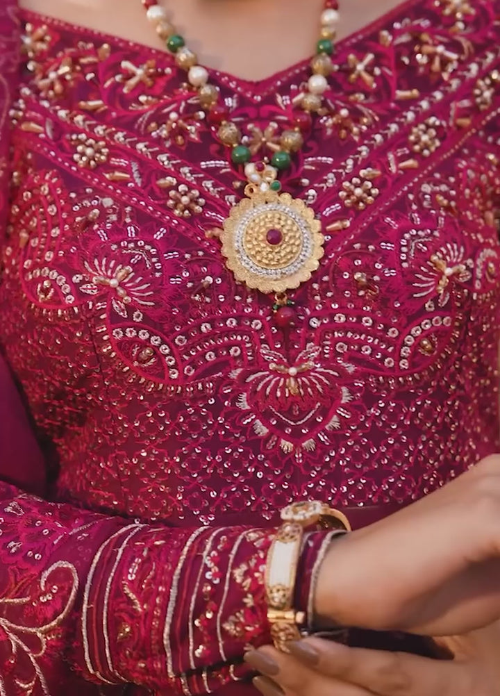 Jamnii Pret Embroidered Chiffon 3 Piece Suit Ishaq-E-Laal