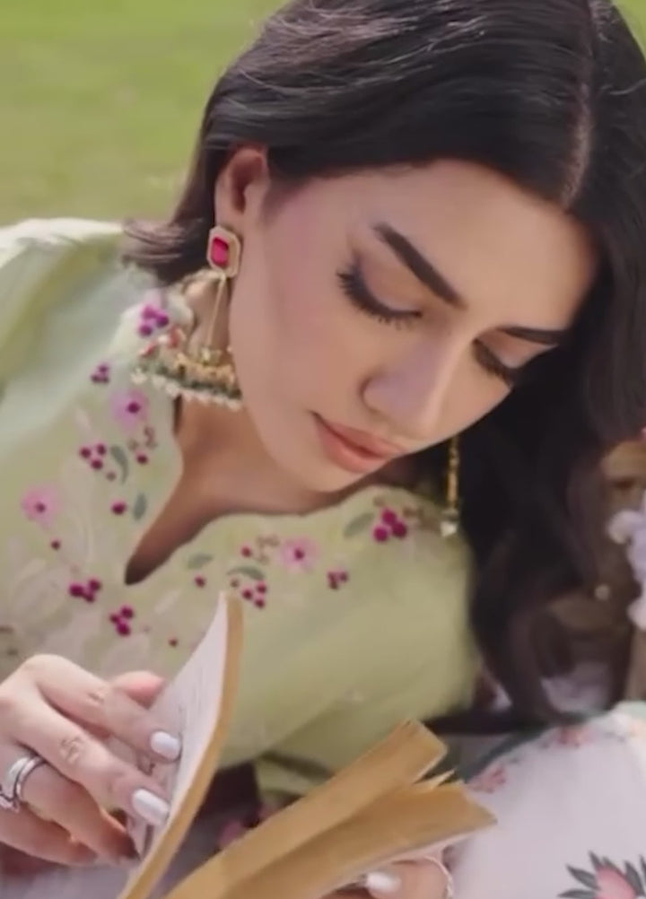 Menaal Unstitched Embroidered Lawn 3 Piece Suit ML26ULS APPLE BLOSSOM - Festive Collection