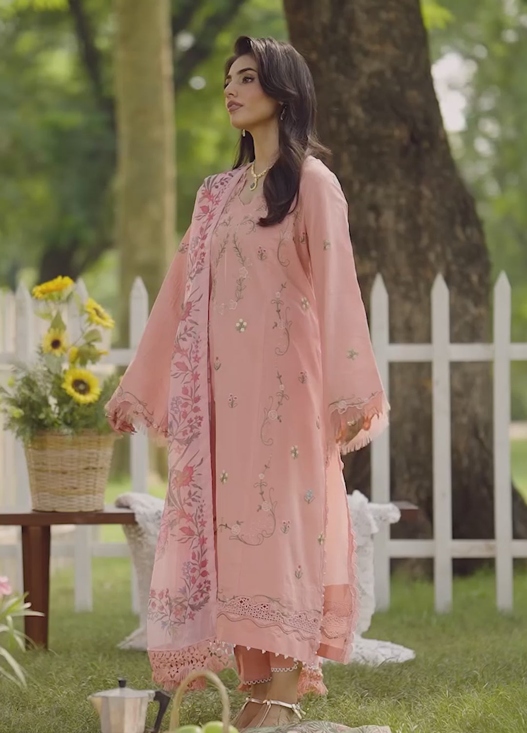Eden by Asifa Nabeel Embroidered Cambric Suits Unstitched 3 Piece AN25ED ECC-01 Serene Blush- Winter Collection