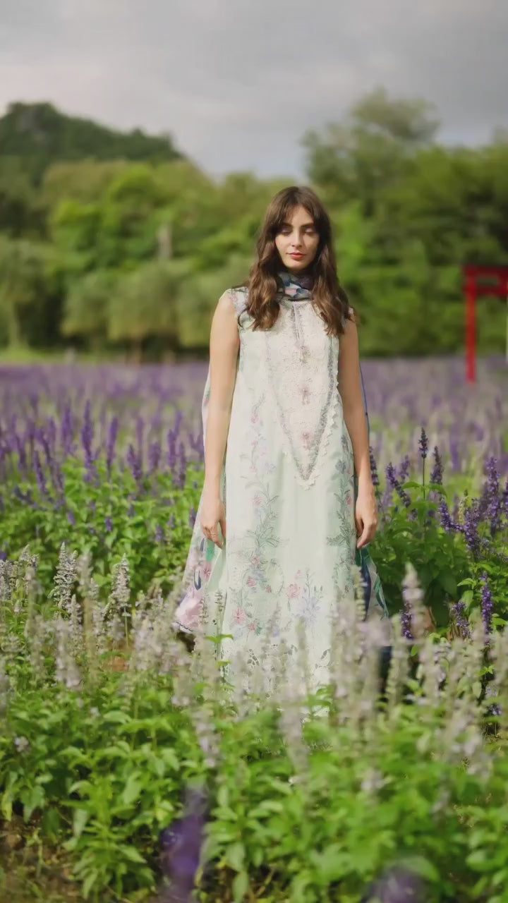 The Secret Garden by Mushq Hemline Unstitched Lawn 3 Piece Suit MU26USG D-17B Hummingbird Haven - Summer Collection