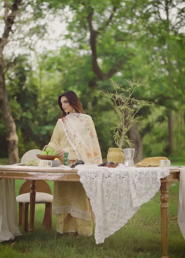 Eden by Asifa Nabeel Embroidered Cambric Suits Unstitched 3 Piece AN25ED ECC-10 Golden Dust- Winter Collection