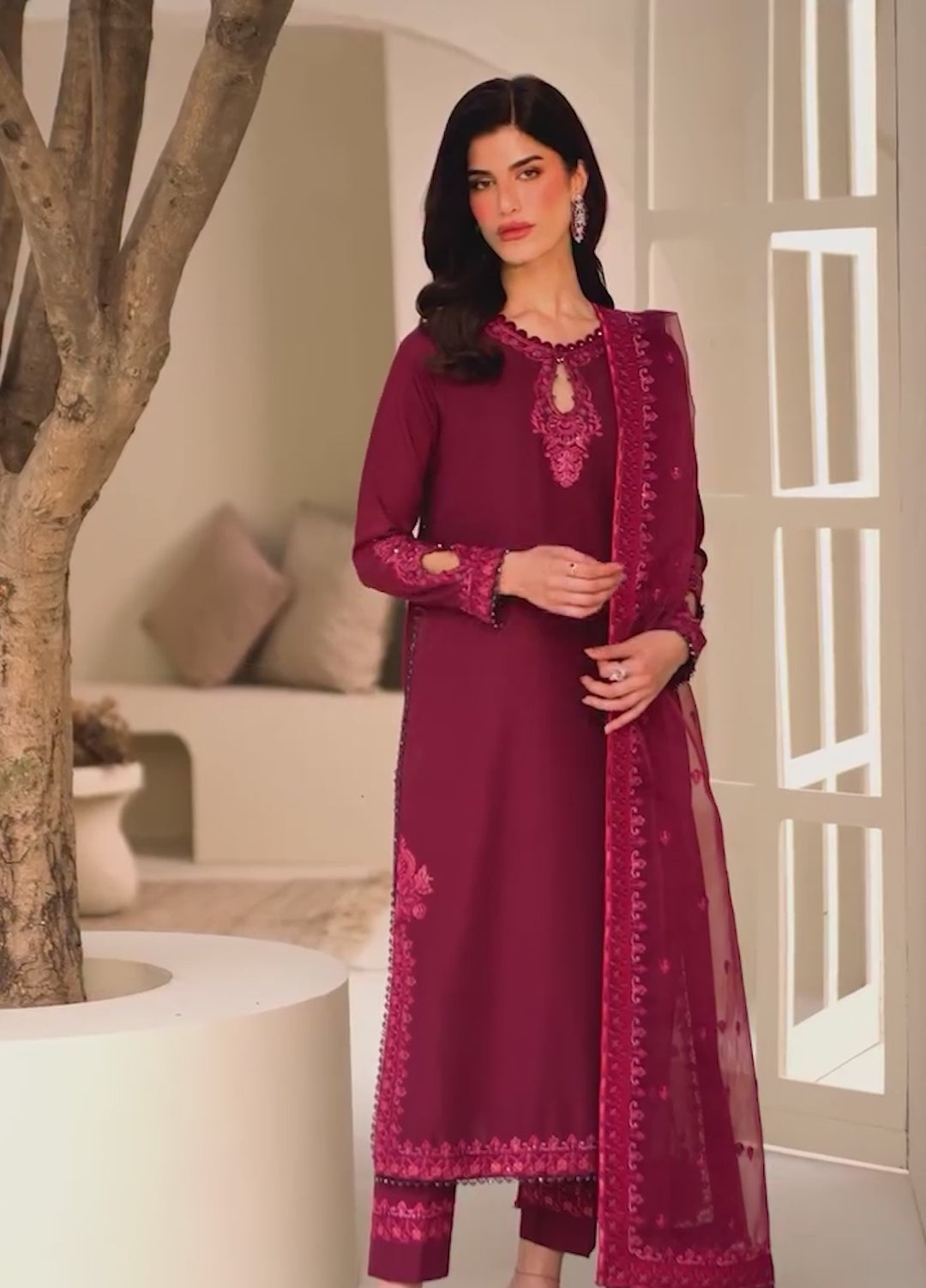Tabeer by Zarif Unstitched Silk Embroidered 3 Piece Suit ZR26UT ZE-TS-01 MALIKA - Winter Collection