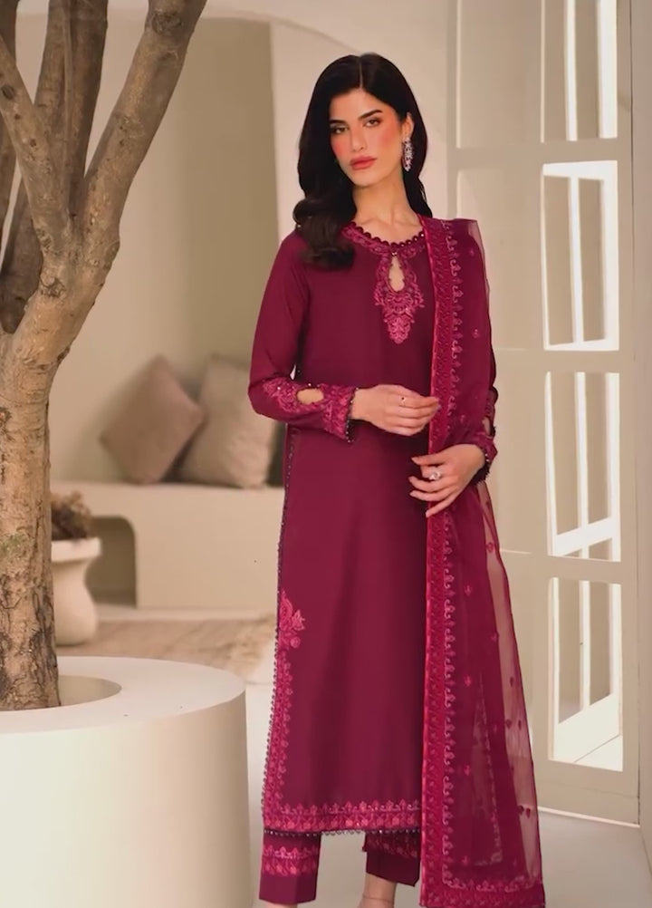Tabeer by Zarif Unstitched Silk Embroidered 3 Piece Suit ZR26UT ZE-TS-01 MALIKA - Winter Collection