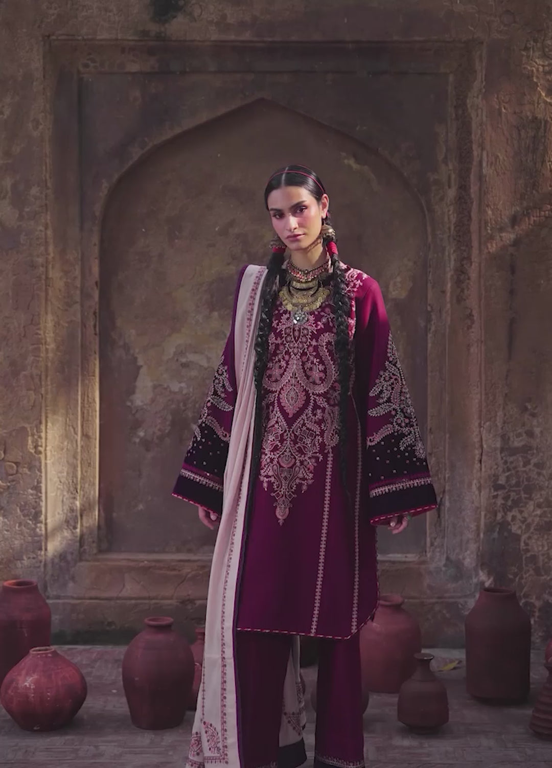 Gulnar by Bin Ilyas Unstitched Embroidered Karandi 3 Piece Suit BI26UGK 1013A - Festive Collection