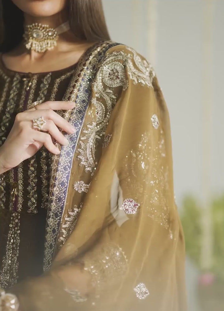 Maya by Nureh Unstitched Embroidered Velvet 3 Piece Suit NU26UMV NW-133 - Wedding Collection