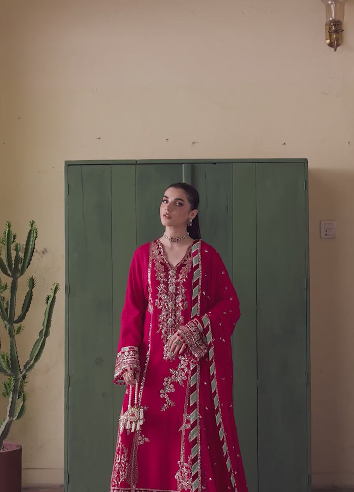 Mahenoor by Roheenaz Unstitched Embroidered Raw Silk 3 Piece Suit RN26UMR Mahveen RUNES260104 - Festive Collection