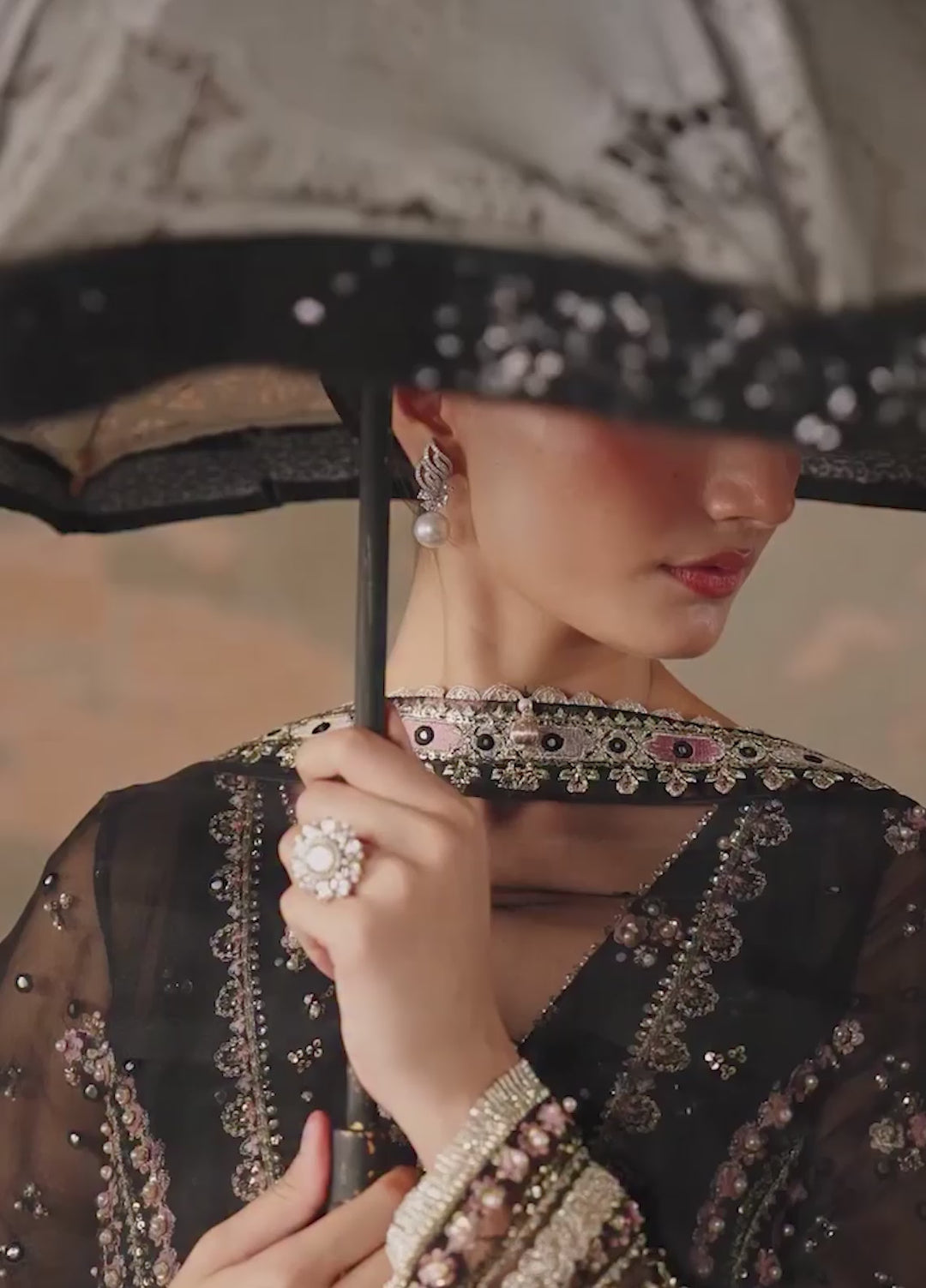 Solaris by Ayzel Unstitched Formals Organza Suits 3 Piece AAF25SW Dusklore - Wedding Collection