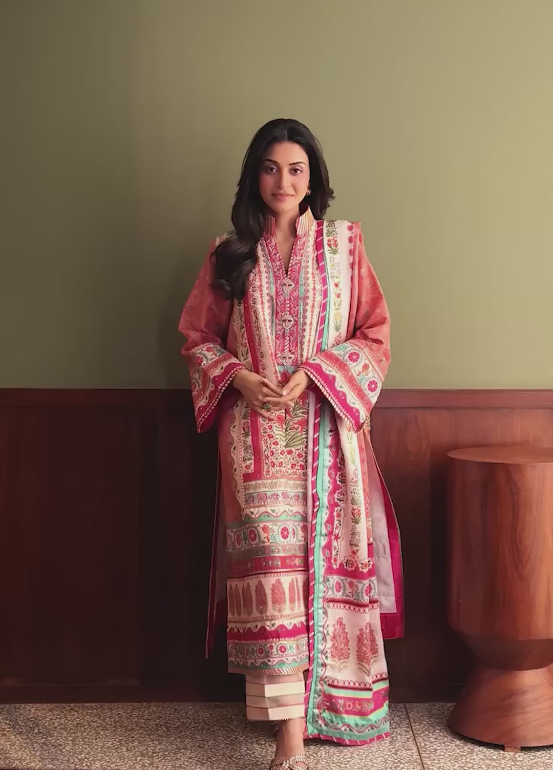 Nirvana by Mushq Unstitched Printed Raw Silk 3 Piece Suit MU26UNR Born Ready HUNPS260109 - Festive Collection