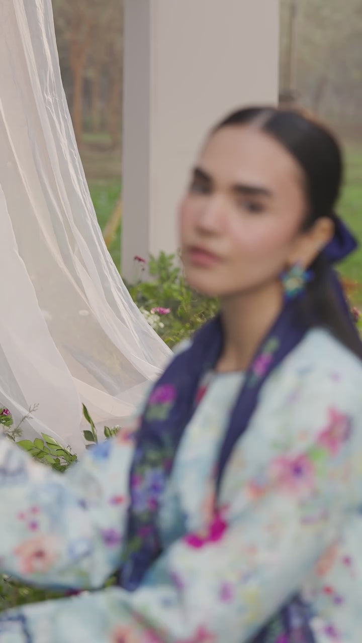 Summer Printkari Exclusive by RajBari Unstitched Embroidered Lawn 3 Piece Suit RB26USP D-09 - Casual Collection