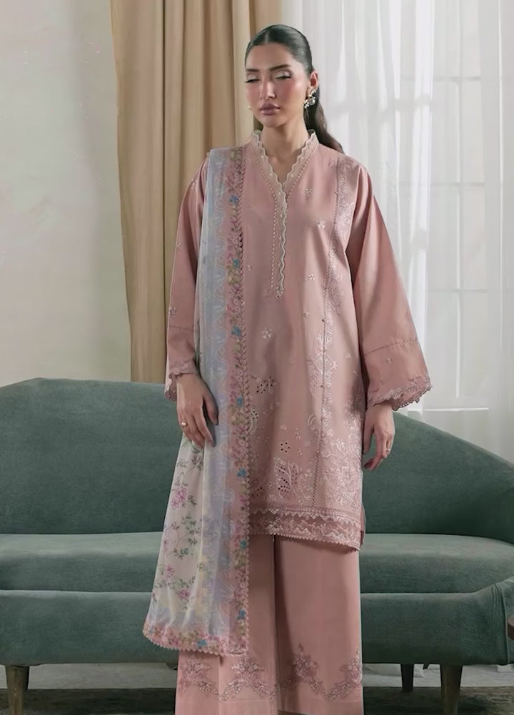 Seran Unstitched Embroidered Lawn 3 Piece Suit SN26ULLE Alisse D-10 - Eid Collection