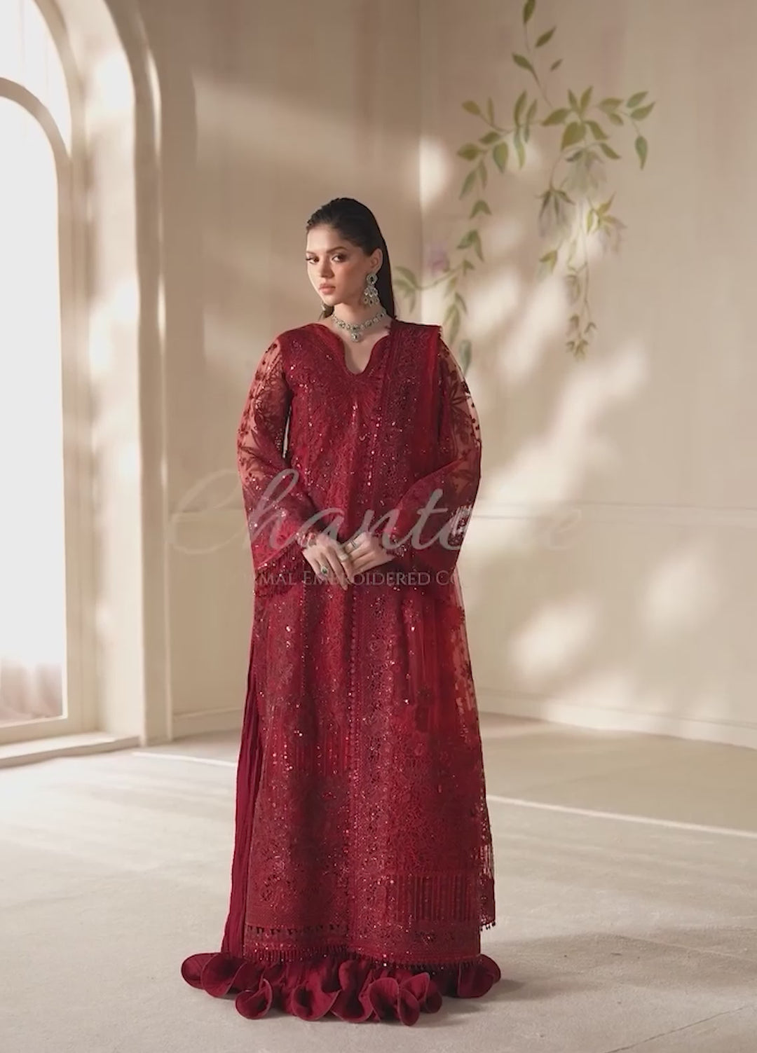 Chantelle by Baroque Unstitched Embroidered Organza 3 piece BQ25CF V14- D 01 - Formals Collection