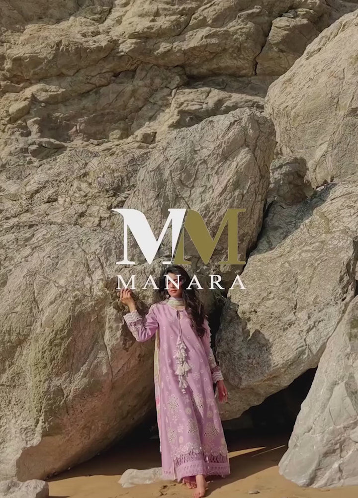 Summer Dream by Manara Unstitched Embroidered Lawn 3 Piece Suit MN26USDL Lavender Dream-09 - Casual Collection