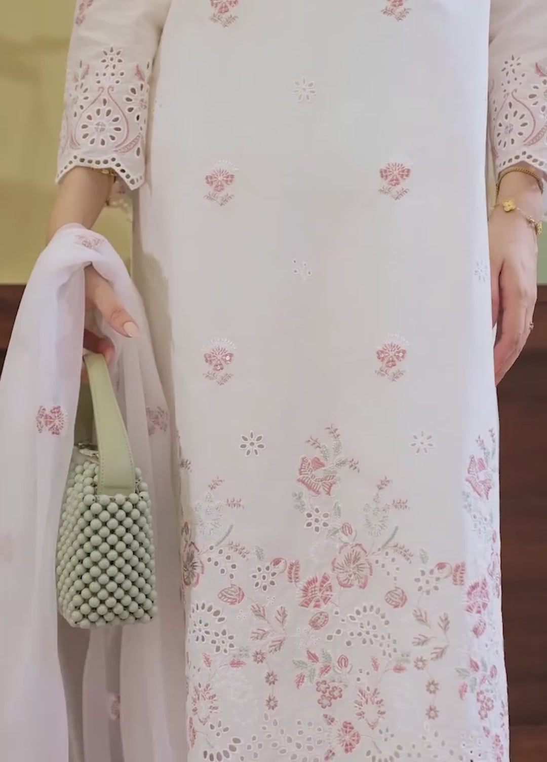 Naaz Couture RTW Chikankari Lawn 3 Piece Suit White Eid Collection