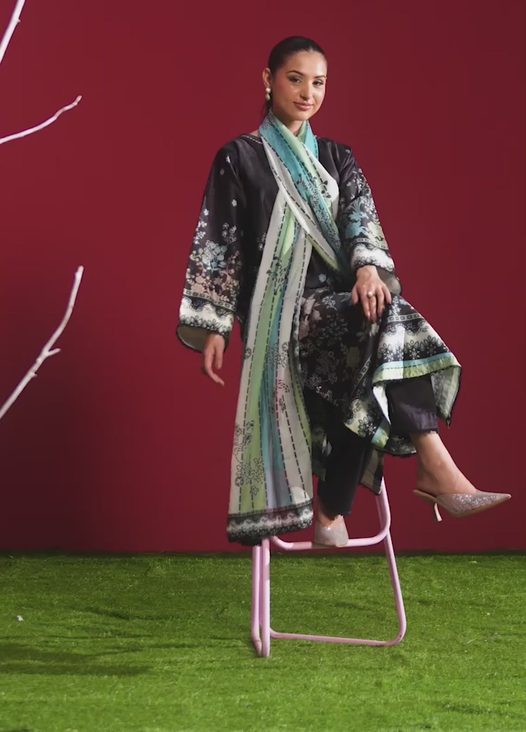 Marine by Rashid Textiles Unstitched Printed Luxury Silk 3 Piece Suit RT26USM D-3908 - Winter Collection