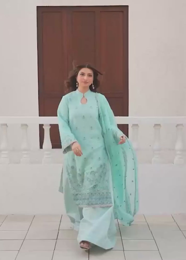 Salitex Unstitched Embroidered Chiffon 3 Piece Suit SUNW7CH108 - Festive Collection