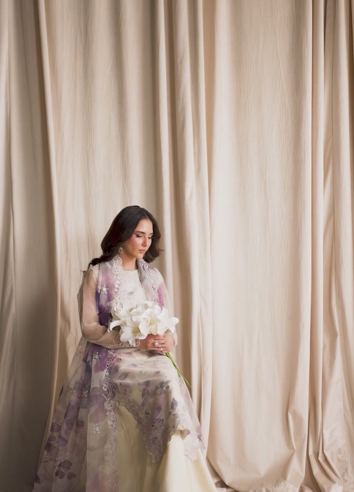 Sirayya by Zarif Unstitched Embroidered Organza 3 Piece Suit ZR26US GAJRA 07 - Wedding Collection