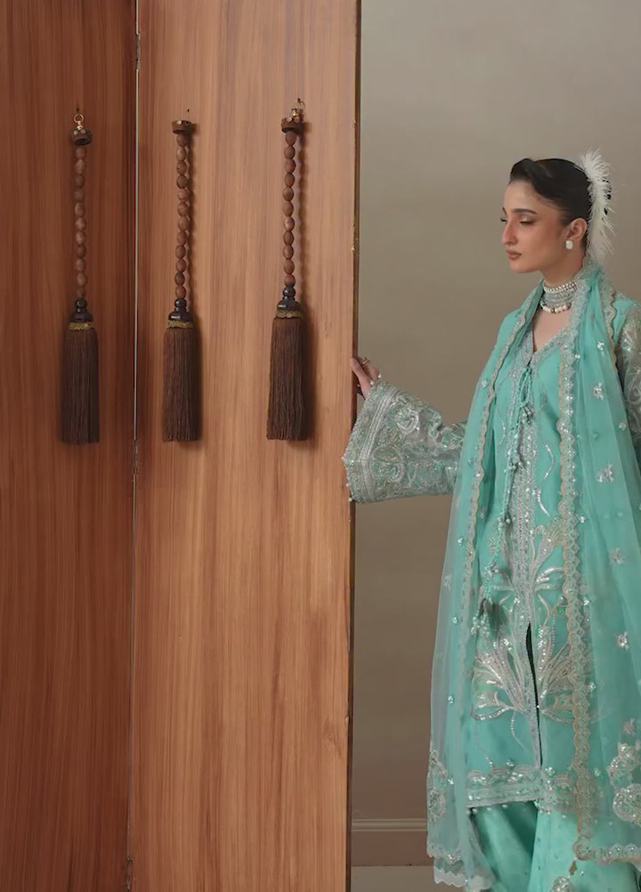 Aik Shaam by AIK Atelier Unstitched Organza Embroidered 3 Piece Suit AIK26US D-06 - Wedding Collection