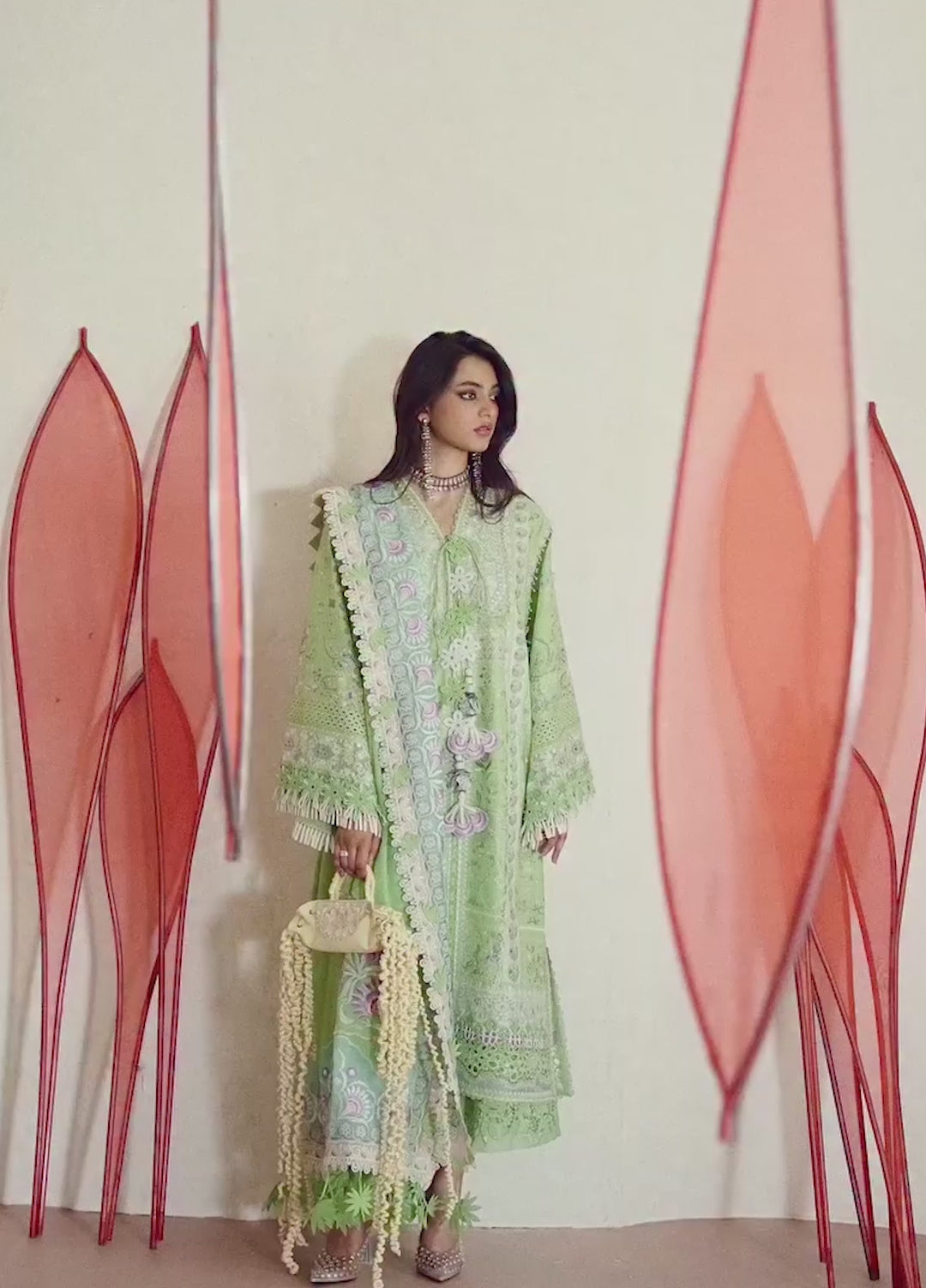 Suffuse Unstitched Embroidered Lawn 3 Piece Suit SSY26ULE Naviel - Eid Collection