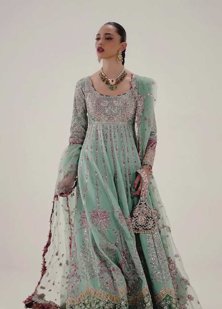 The Doll House by Hussain Rehar Unstitched Embroidered Tissue Silk 3 Piece Suit HR26UDH Zeenat D-851 - Wedding Collection