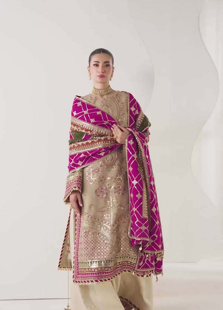 La Ruhe By Alizeh Fashion Unstitched Embroidered Crinkle 3 Piece Suit AF26URW AF-CH-2264-CEW - Wedding Collection