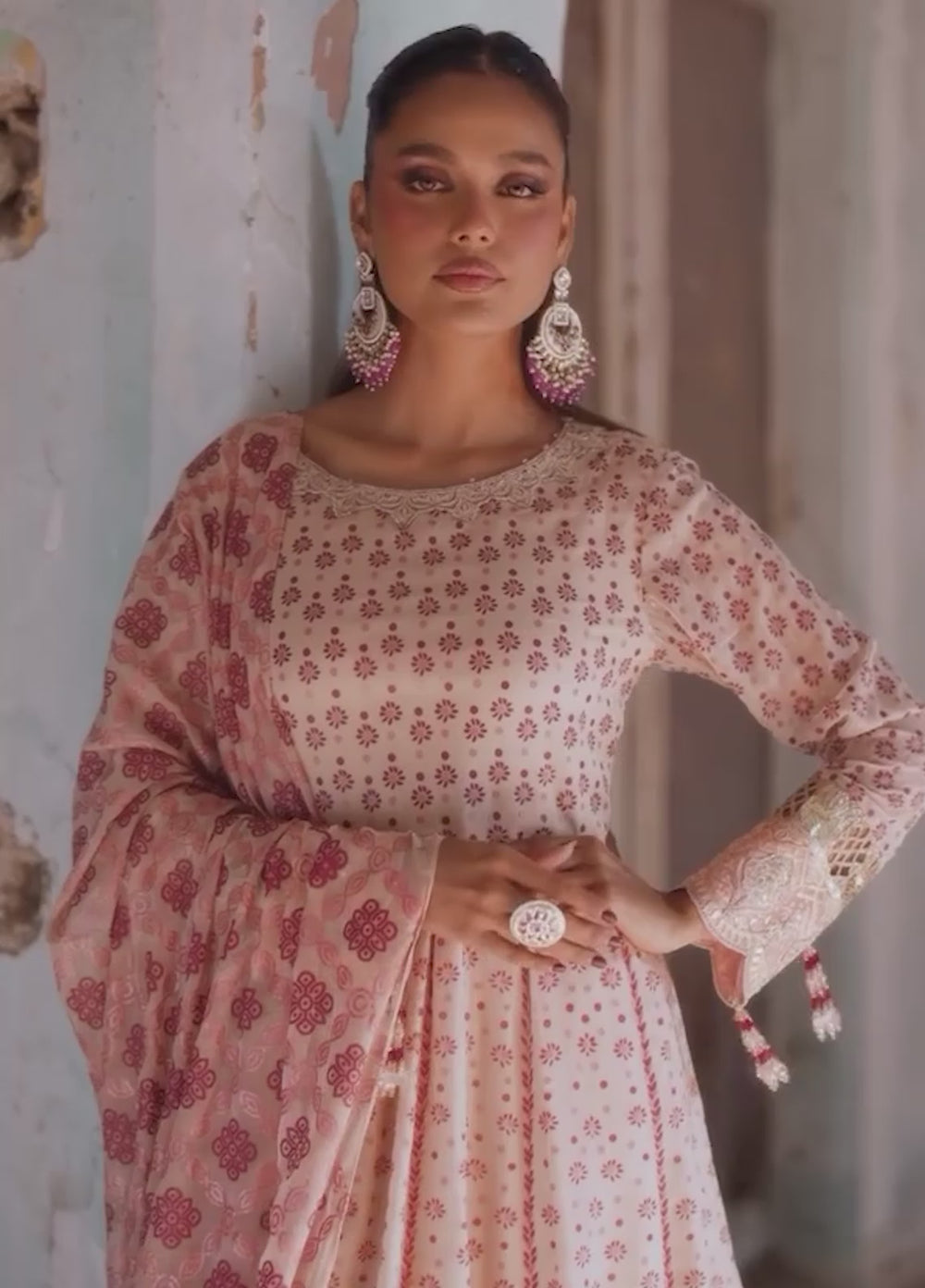 Salitex Unstitched Embroidered Chiffon 3 Piece Suit SUNW7JI114UT - Eid Collection