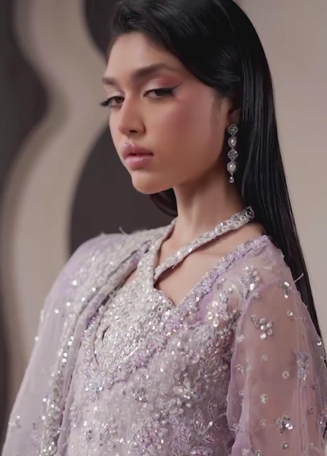 Starlet Jewels by Emaan Adeel Unstitched Embroidered Organza 3 Piece Suit EA26USF Lapis - Wedding Collection