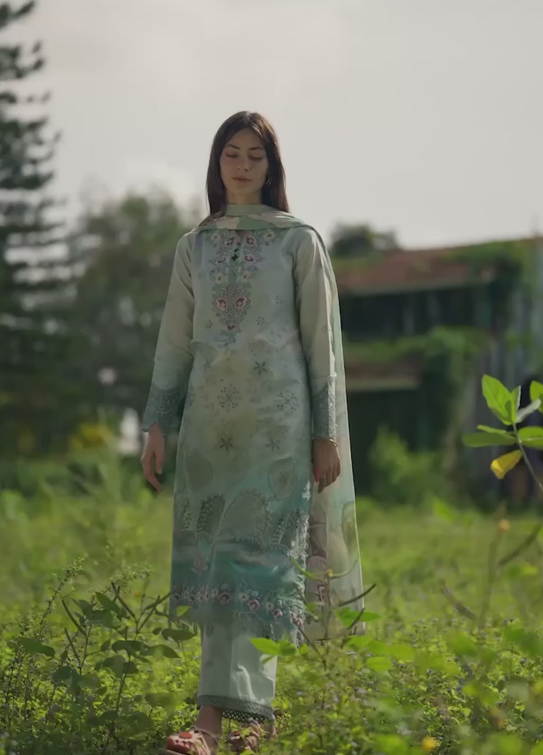 Solace by Mushq Unstitched Chikankari Lawn 3 Piece Suit MU26ULS Tranquil Muse MUNSS260208 - Festive Collection