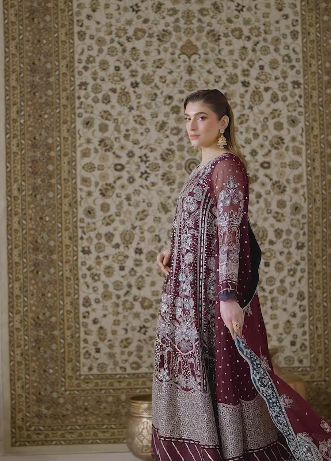 Neorah by Xenia Formals Unstitched Chiffon Embroidered 3 Piece Suit XE26UN D-7 QABITA - Festive Collection