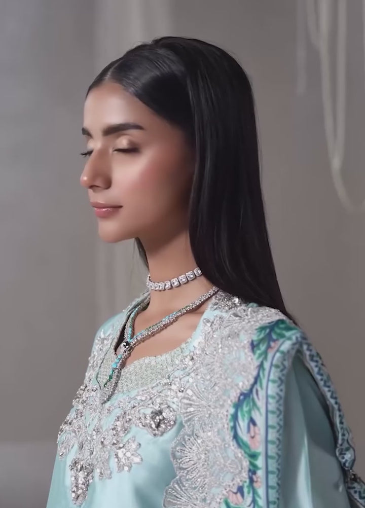 Twilight by Musferah Saad RTW Hand work Tissue Silk 3 Piece Suit Moonlit Whisper - Eid Collection