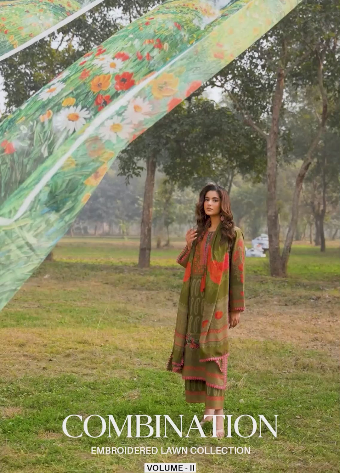 Combination by Charizma Unstitched Embroidered Lawn 3 Piece Suit CHR26UCL CC6-11 - Summer Collection