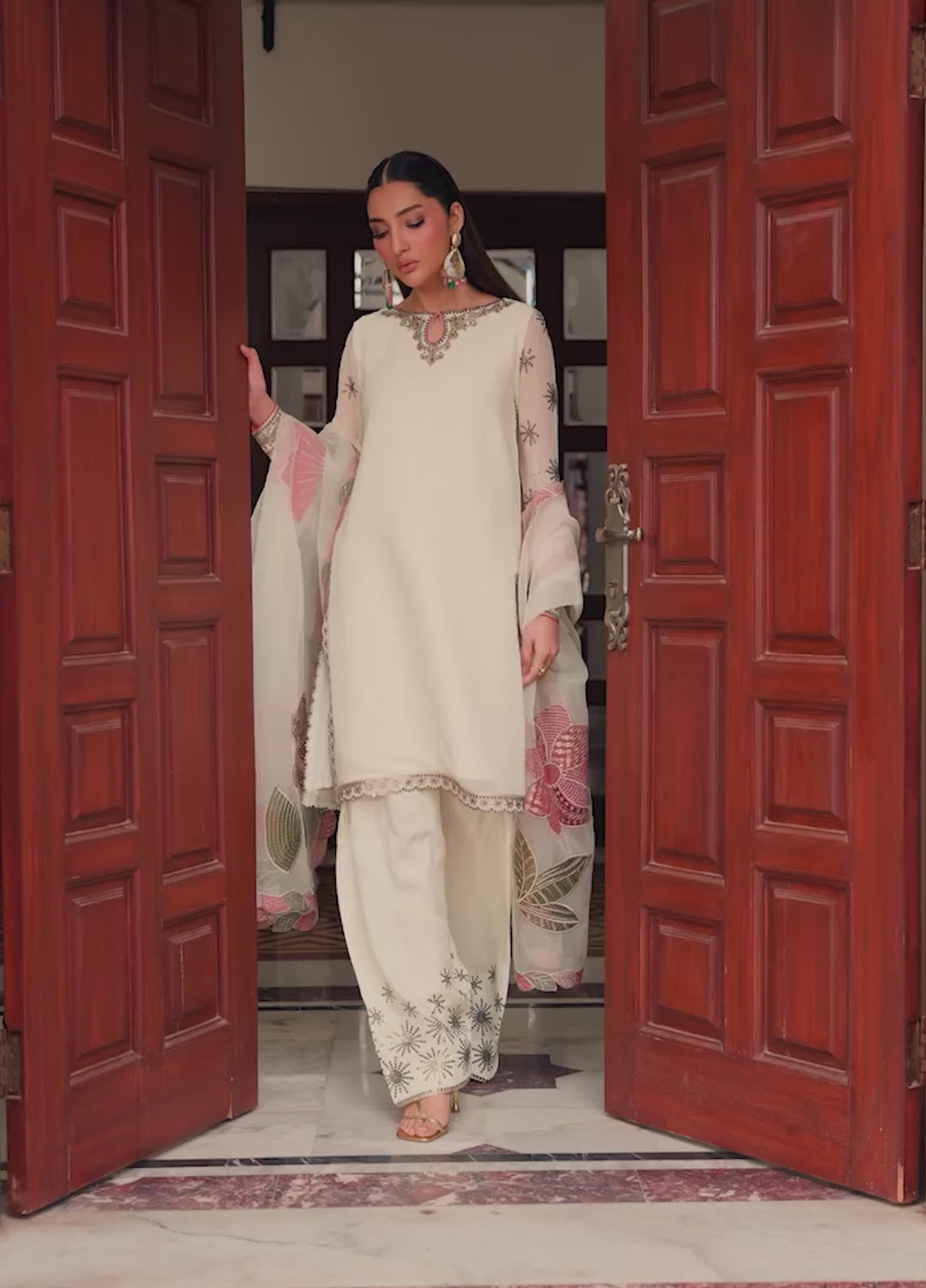 Nourah by Zarif Unstitched Embroidered Chiffon 3 Piece Suit ZR26UCN Nourah ZF/ZQH/AMANI 01 - Festive Collection