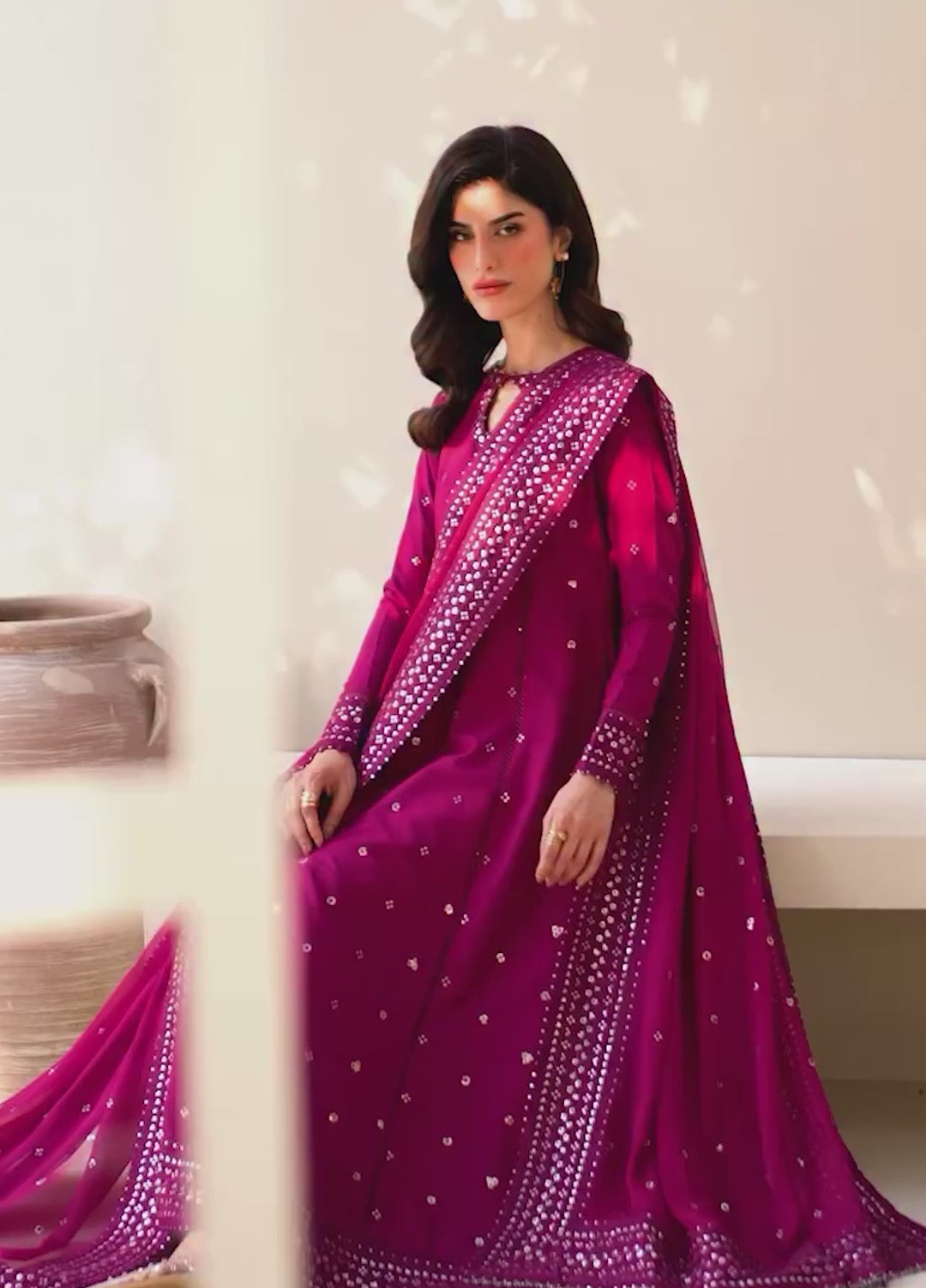 Tabeer by Zarif Unstitched Silk Embroidered 3 Piece Suit ZR26UT ZE-TS-04 HORAIN - Winter Collection
