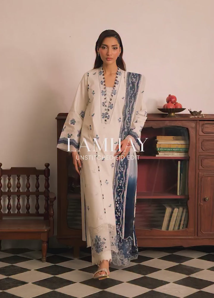 Lamhay by Seran Unstitched Embroidered Lawn 3 Piece Suit SN26ULL D6-Raen - Eid Collection
