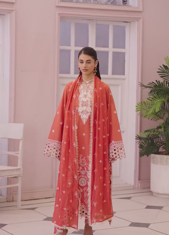 Veil of Summer by Roheenaz Unstitched Embroidered Luxury Lawn 3 Piece Suit RN26UVS 401 SOLEIL BLANC - Eid Collection