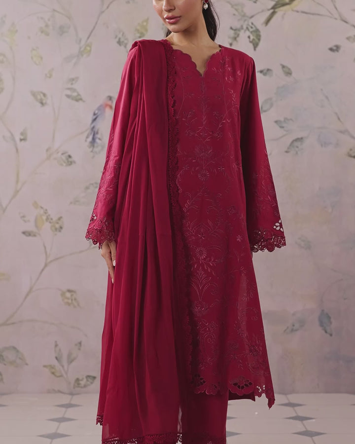 Sahar Women RTW Chikankari Cambric 3 Piece Suit CRIMSON MUSE Festive Collection