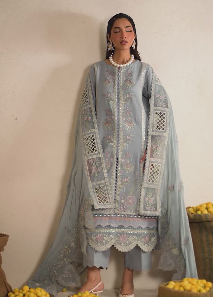 Nureh Exclusive Unstitched Lawn Karandi Embroidered 3 Piece Suit NU26UE NE-217 - Spring Collection