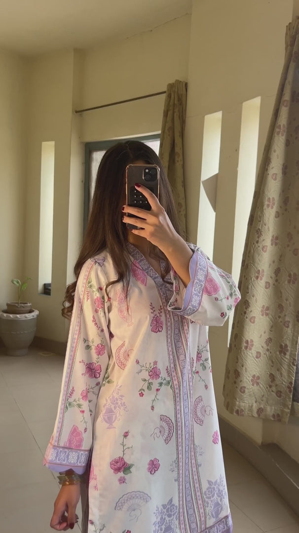 Saba Sumaiya Women RTW Printed Crepe Lawn 2 Piece Suit SS-78658 Lilac Whisper - Casual Collection