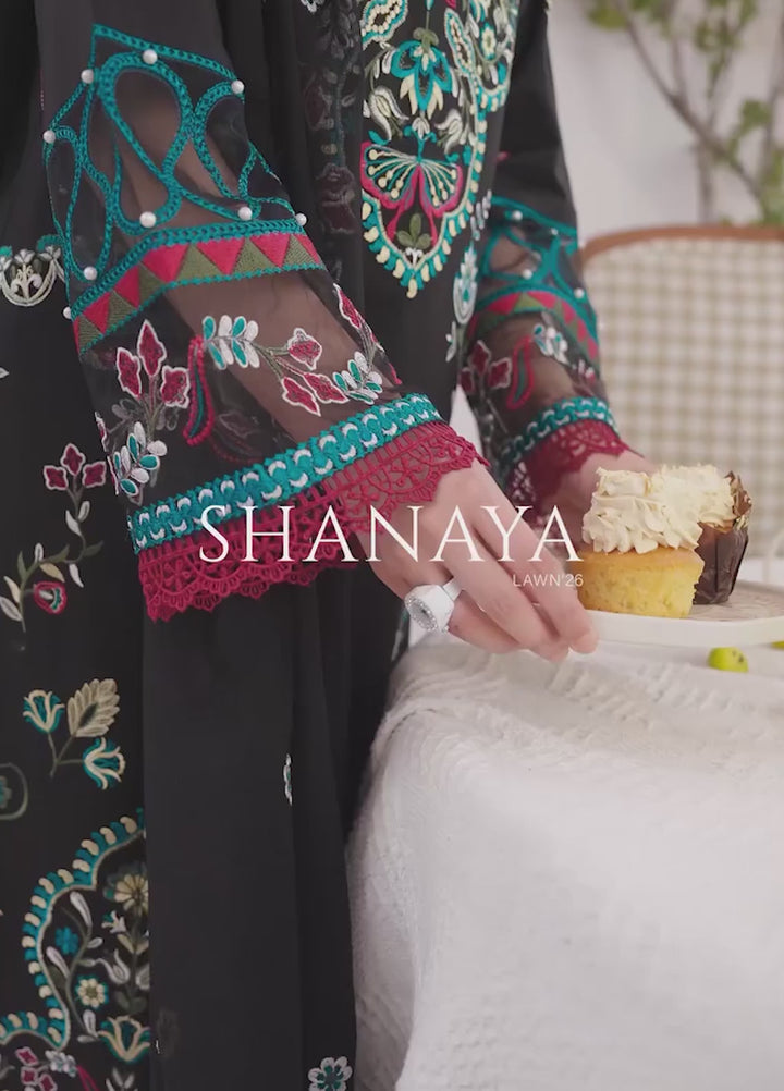Shanaya by Mahnur Unstitched Lawn Embroidered 3 Piece Suit MN26US SN-08 - Summer Collection