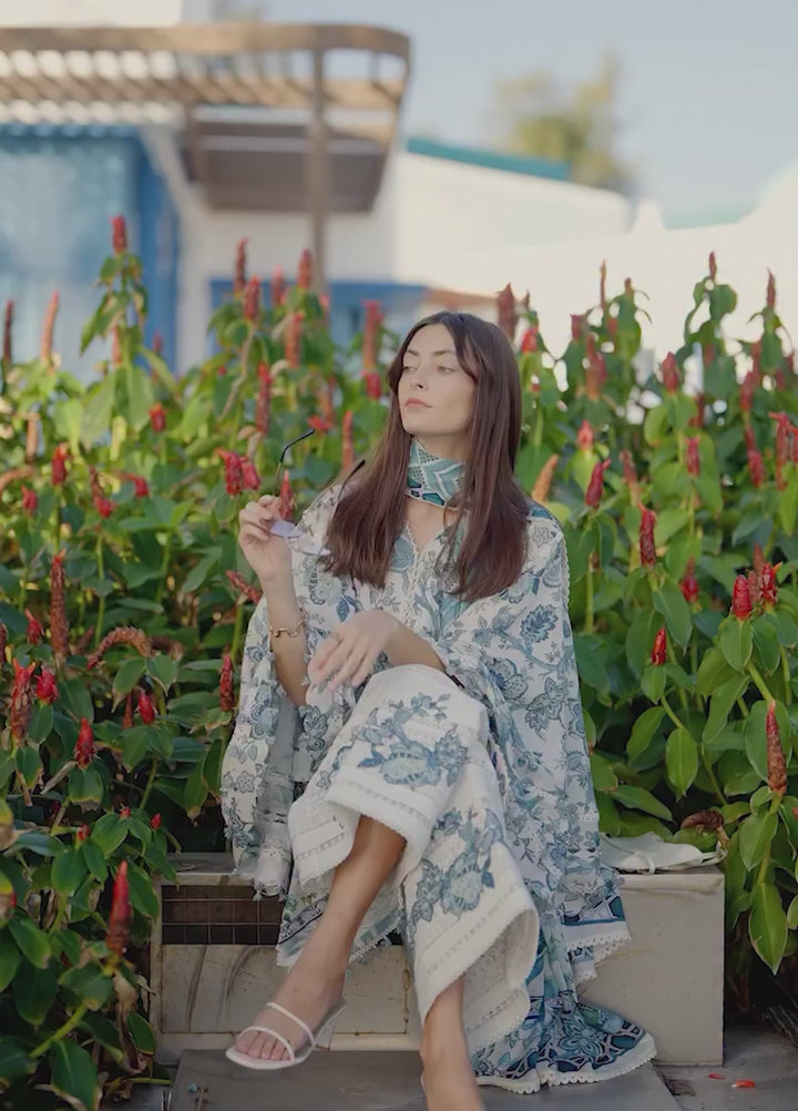 Santorini by Elaf Unstitched Lawn Printed 3 Piece Suit EL26US EPN-05 SURREAL - Summer Collection
