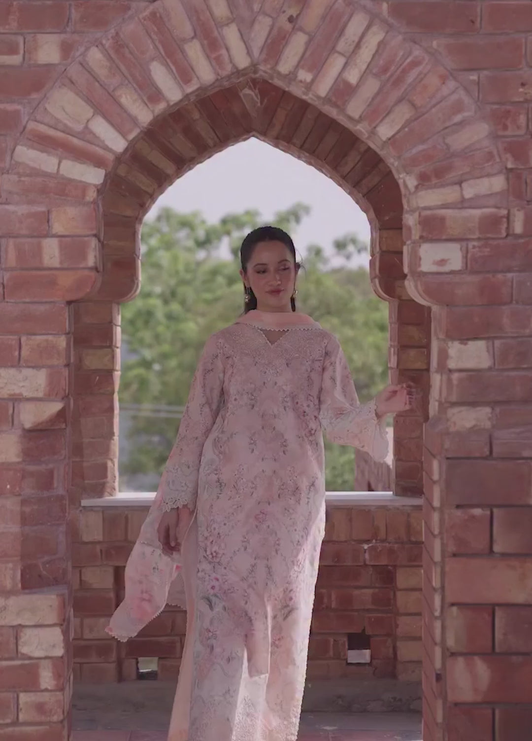 Summer Lines by Neeshay Unstitched Printed Lawn 3 Piece Suit NSH26ULS Peachline - Eid Collection