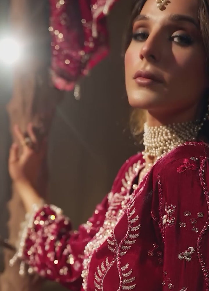 Aylin Unstitched Raw Silk Embroidered Suits 3 Piece AYL25US VELVORY - Festive Collection