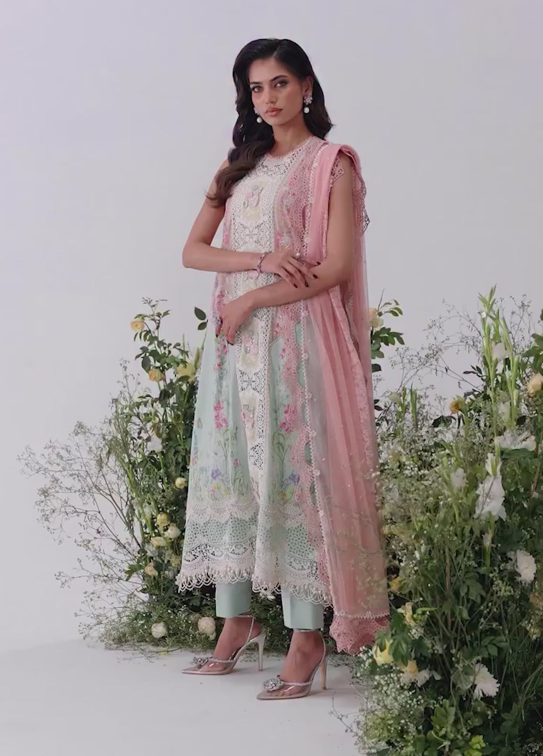 Maria B Unstitched Embroidered Luxury Lawn 3 Piece Suit MB26UEL 6A - Eid Collection