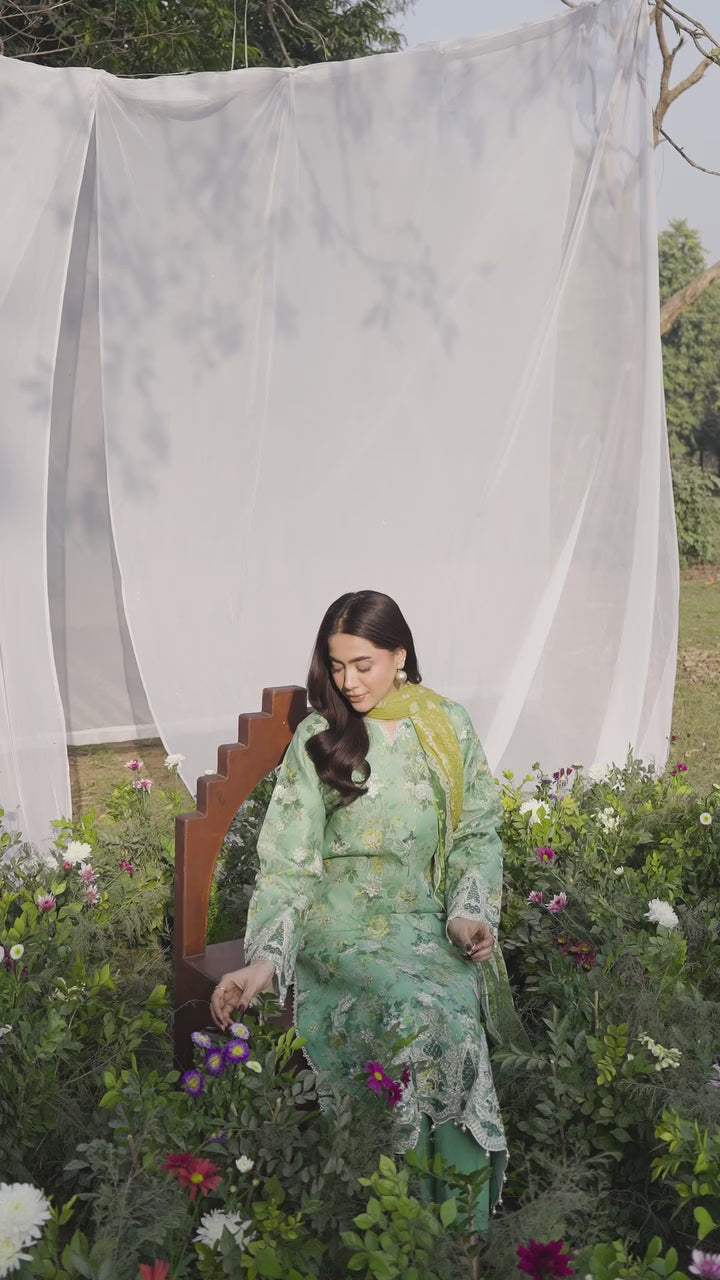 Summer Printkari Exclusive by RajBari Unstitched Embroidered Lawn 3 Piece Suit RB26USP D-06 - Casual Collection