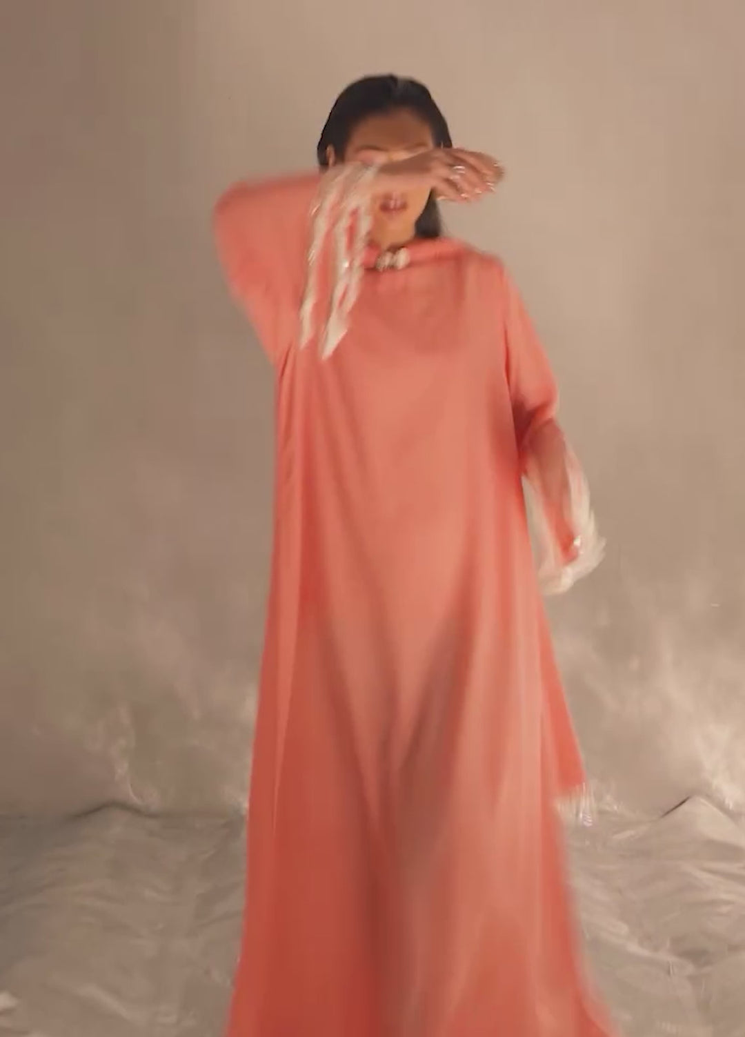 Serendipity by Ombrella Women RTW Solids Georgette 2 Piece Suit Pink Aurora - Casual Collection