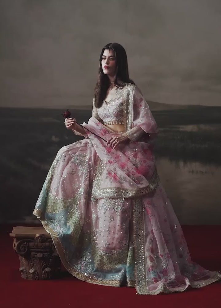 Aure by Afrozeh Unstitched Embroidered Net 3 Piece Suit AF26UAW Noblesse FW01235 - Wedding Collection