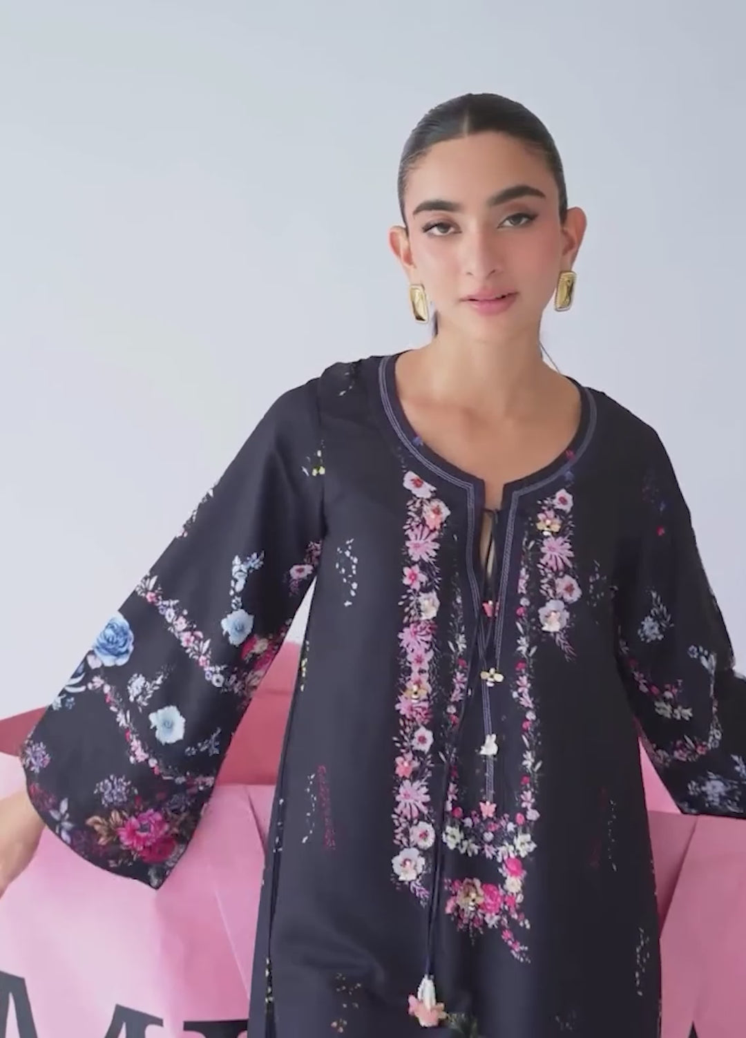 Misaal by Ayesha Somaya Charmed RTW Printed Cotton Silk 2 Piece Suit Night Bloom - Casual Collection