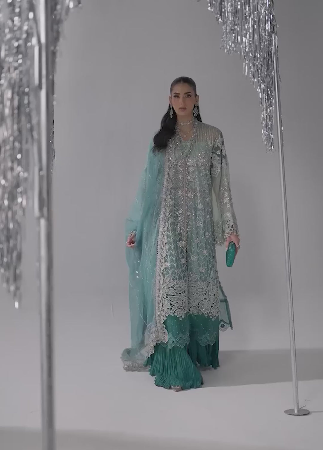 Mbroidered by Maria B Unstitched Embroidered Organza 3 Piece Suit MB26UMW D7 - Wedding Collection