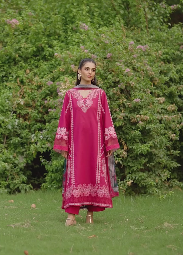 Eden by Asifa Nabeel Embroidered Cambric Suits Unstitched 3 Piece AN25ED ECC-06 Pink Reverie - Winter Collection
